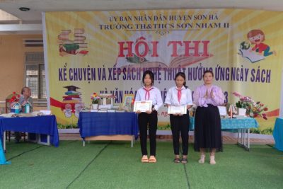 Ngày 20/04/2023 Trường TH&THCS Sơn Nham II, Tổ chức Hội thi kể chuyện và xếp sách nghệ thuật hưởng ứng ngày sách và Văn hóa đọc Việt Nam.